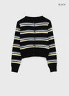 Turking Stripe Knit Round Cardigan