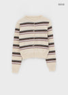 Turking Stripe Knit Round Cardigan