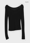 Lensor Wide U-Neck Tencel Long Sleeve T-shirt