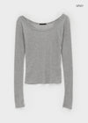 Lensor Wide U-Neck Tencel Long Sleeve T-shirt