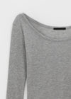 Lensor Wide U-Neck Tencel Long Sleeve T-shirt