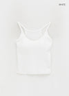 Pest Crop Ribbed Sleeveless (Built-in Cap)