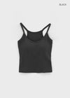 Pest Crop Ribbed Sleeveless (Built-in Cap)