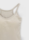 Pest Crop Ribbed Sleeveless (Built-in Cap)