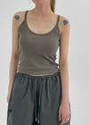 Pest Crop Ribbed Sleeveless (Built-in Cap)