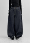 Coblem Pocket Raw Wide Denim Pants