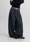 Coblem Pocket Raw Wide Denim Pants