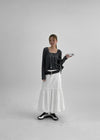 Pelper Nylon Back Banding Balloon Long Skirt