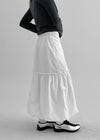 Pelper Nylon Back Banding Balloon Long Skirt