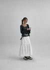 Pelper Nylon Back Banding Balloon Long Skirt