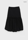 Pelper Nylon Back Banding Balloon Long Skirt