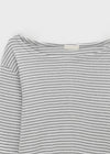 Elsia Stripe Loose Fit Off Shoulder Long Sleeve T-shirt