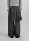 Convex Layered Pleated Skirt Pants