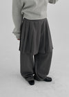 Convex Layered Pleated Skirt Pants