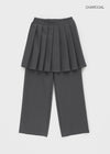 Convex Layered Pleated Skirt Pants