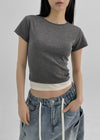 Duper Layered Semi Crop Short Sleeve T-shirt