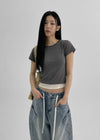 Duper Layered Semi Crop Short Sleeve T-shirt