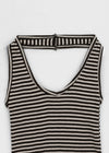 Duver Stripe Semi Crop Holter Halter Sleeveless