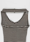 Duver Stripe Semi Crop Holter Halter Sleeveless