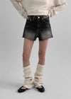 Feduff Cutting Denim Short Pants