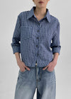 Tyrom Semi Crop 3/4 Sleeve Check Shirt