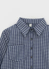 Tyrom Semi Crop 3/4 Sleeve Check Shirt