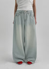 Nonping Folding Washing Wide Denim Pants (2TYPE)