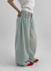 Nonping Folding Washing Wide Denim Pants (2TYPE)