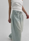 Nonping Folding Washing Wide Denim Pants (2TYPE)