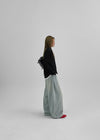 Nonping Folding Washing Wide Denim Pants (2TYPE)