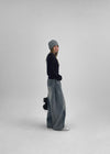 Nonping Folding Washing Wide Denim Pants (2TYPE)