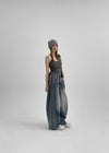 Nonping Folding Washing Wide Denim Pants (2TYPE)
