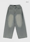 Nonping Folding Washing Wide Denim Pants (2TYPE)