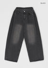 Nonping Folding Washing Wide Denim Pants (2TYPE)
