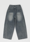 Nonping Folding Washing Wide Denim Pants (2TYPE)