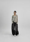 Pommis Ribbed Hood Long Sleeve T-shirt