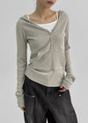Pommis Ribbed Hood Long Sleeve T-shirt
