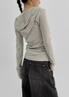 Pommis Ribbed Hood Long Sleeve T-shirt