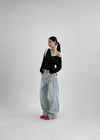 Natas Back Pocket Wide Denim Pants