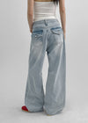 Natas Back Pocket Wide Denim Pants