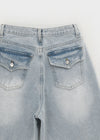 Natas Back Pocket Wide Denim Pants