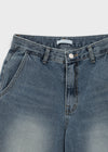 Kamshon Damage Wide Long Denim Pants