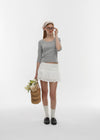 [B-BASIC] Standard U-Neck 3/4 Sleeve T-shirt (2SIZE)