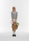 [B-BASIC] Standard U-Neck 3/4 Sleeve T-shirt (2SIZE)