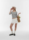 [B-BASIC] Standard U-Neck 3/4 Sleeve T-shirt (2SIZE)