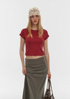 [B-BASIC] Cool Standard Round Crop Short Sleeve T-shirt (2SIZE)