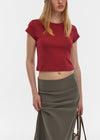 [B-BASIC] Cool Standard Round Crop Short Sleeve T-shirt (2SIZE)