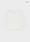 [B-BASIC] Standard U-Neck 3/4 Sleeve T-shirt (2SIZE)