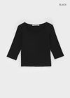[B-BASIC] Standard U-Neck 3/4 Sleeve T-shirt (2SIZE)