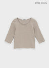 [B-BASIC] Standard U-Neck 3/4 Sleeve T-shirt (2SIZE)